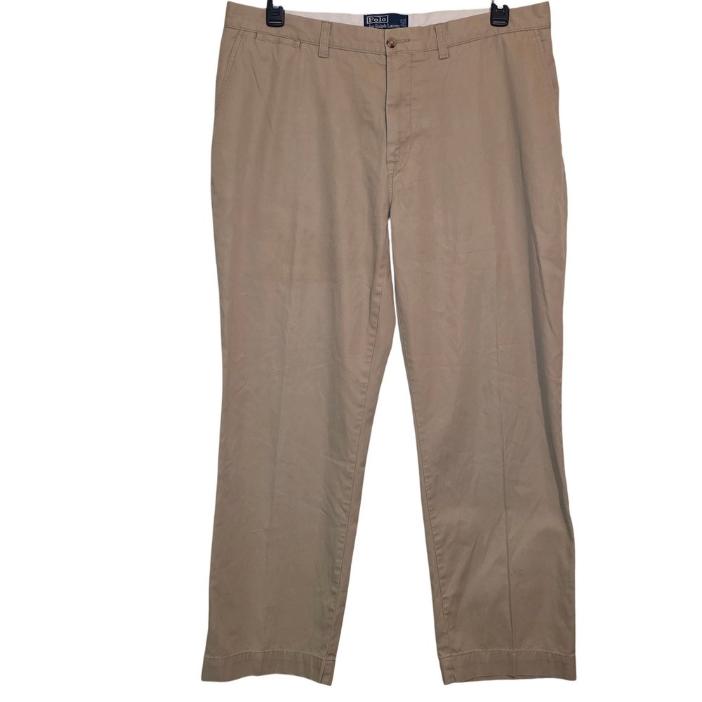 Polo Ralph Lauren‎ Khaki Chinos Mens Size 38x30 Cotton Flat Front Classic Fit